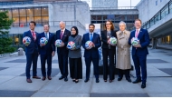 Permanent Representative of Qatar to UN H E Sheikha Alya Ahmed bin Saif Al-Thani, SC Managing Director Hassan Al Thawadi, FIFA President Gianni Infantino and others at the event. 