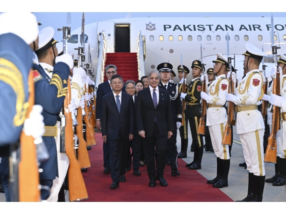 Pakistani Prime Minister Shehbaz Sharif arrives in Beijing, capital of China, May 24, 2026. (Xinhua/Li Xin)
