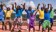 Members of the Ugandan dance group 'the Ghetto Kids' rehearse at their home in Nakawuka, Wakiso, Uganda, on May 25, 2026. (Photo by Badru Katumba / AFP)