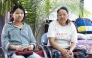 Mountaineer Dawa Sherpa's wife Damu Sherpa (R) and daughter Mendo Lhamu Sherpa (L) wait outside the intensive care unit (ICU) at HAMS Hospital in Kathmandu on June 5, 2026. (Photo by Prabin Ranabhat / AFP)