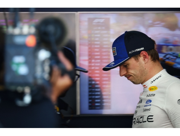 Red Bull Racing's Dutch driver Max Verstappen reacts after taking the car back to the garage as he withdraws from the race during Monaco Formula 1 Grand Prix at the Monaco street circuit in Monaco, ahead of the, on June 7, 2026. Photo by Yves Herman / POOL / AFP