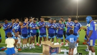 Curacao’s players during a training session. (AFP)
