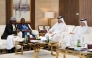 Representative of the Ministry of Public Works Eng. Peter Sikalumba and Ambassador of Tanzania to Qatar H E Habibu Awesi Mohamed with QC First Vice Chairman, Mohamed bin Ahmed bin Twar Al Kuwari and QC Board Member Mohamed bin Ahmed Al Obaidli during the meeting.
