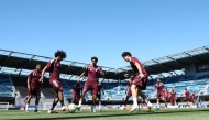 Qatar players during a training session.