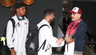 The Ambassador of the State of Qatar to Canada HE Tariq Ali Faraj Al Ansari greeting the players after landing in Canada