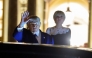 US President Donald Trump waves as he departs a dinner at Chateau de Versailles on June 17, 2026 in Versailles, France. Anna Moneymaker/Getty Images/AFP