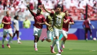 Granit Xhaka (second right) of Switzerland and his teammates wave to fans.