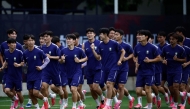 Republic of Korea's players take part in a training session at Chivas Verde Valle in Guadalajara, Mexico on June 17, 2026. (Photo by Ulises RUIZ / AFP)