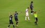 Alexandro Maidana #26 and Gabriel Avalos #21 of Paraguay celebrate after the 1-0 win in Santa Clara, California. Stu Forster/Getty Images/AFP