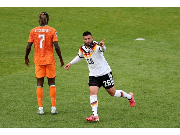 Deniz Undav #26 of Germany celebrates scoring his team's second goal during the FIFA World Cup 2026 Group E match between Germany and Cote D'Ivoire at Toronto Stadium on June 20, 2026 in Toronto, Ontario. (Photo by Megan Briggs / GETTY IMAGES NORTH AMERICA / Getty Images via AFP)