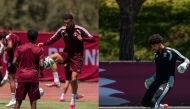 Qatar players during a training session.