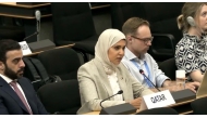 Permanent Representative of the State of Qatar to the UN Office in Geneva, H E Dr. Hind Abdulrahman Al Muftah, speaking during a panel discussion at the 62nd session of the UNHRC in Geneva.