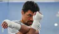 Philippine boxing legend Manny Pacquiao trains at his gym in General Santos on the southern island of Mindanao on June 22, 2021. Photo by TED ALJIBE / AFP
