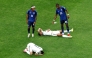 Abdulelah Al-Amri #4 and Ali Lajami #3 of Saudi Arabia react after the 0-0 draw during the FIFA World Cup 2026 Group H match between Cabo Verde and Saudi Arabia at Houston Stadium on June 26, 2026 in Houston, Texas. Charlotte Wilson/Getty Images/AFP