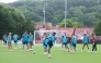 Lamine Yamal (centre) of Spain trains with teammates in Chattanooga, Tennessee, yesterday. (AFP)
