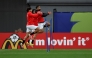 Egypt's Mohamed Salah (right) takes part in a training session with teammates.