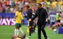 Tony Popovic, Head Coach of Australia, reacts as Nestory Irankunda #17 of Australia is fouled. Alex Slitz/Getty Images/AFP 