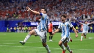 Lionel Messi #10 of Argentina celebrates scoring his team's second goal during the FIFA World Cup 2026 Round of 16 match between Argentina and Egypt at Atlanta Stadium on July 07, 2026 in Atlanta, Georgia. (Photo by ELSA / GETTY IMAGES NORTH AMERICA / Getty Images via AFP)