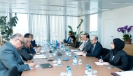 Minister of State for Foreign Trade H E Dr. Ahmed bin Mohammed Al-Sayed with heads of international organisations during the meeting.