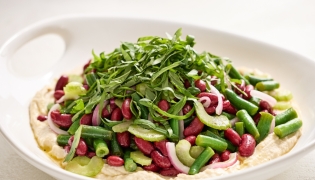 Layered Three-Bean Salad. (Tom McCorkle/For The Washington Post; food styling by Gina Nistico)