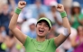 Alexandra Eala of the Philippines celebrates after winning a women's singles match against Naomi Osaka of Japan on day six of the Mubadala DC Open 2026 at William H.G. FitzGerald Tennis Center on August 01, 2026 in Washington, DC. (Photo by Emilee Chinn / GETTY IMAGES NORTH AMERICA / Getty Images via AFP)
