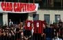AC Milan supporters gather for the funeral of late AC Milan football player Franco Baresi outside the Sant但mbrogio Basilica in Milan on August 4, 2026. (Photo by Stefano RELLANDINI / AFP)