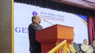 Director of Birla Public School CV Rappai speaking at the event. 