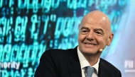 FIFA President Gianni Infantino speaks during the FII Priority Summit in Miami Beach, Florida, on February 20, 2025. Photo by Chandan Khanna / AFP