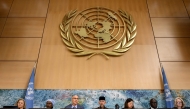 UN High commissioner for Human Rights Volker Turk (3rd L) delivers his speech during the 63rd session of United Nations (UN) Human Rights Council, in Geneva, on September 7, 2026. T(Photo by Fabrice COFFRINI / AFP)
 