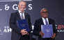Chairman of the Board of Sonangol Sebastião Gaspar Martins (right) during one of the agreement signing at the event.