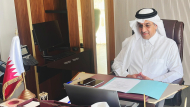 Minister of Labour H E Dr. Ali bin Smaikh Al Marri participates in the 2026 Annual Forum of the Global Coalition for Social Justice held virtually.