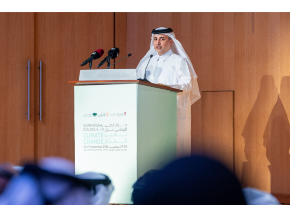 Minister of Environment and Climate Change H E Dr Abdullah bin Abdulaziz bin Turki Al Subaie speaking at the event.
