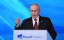 Russia's President Vladimir Putin gestures as he addresses the audience during the Valdai Discussion Club meeting in Moscow on October 1, 2026. (Photo by Igor IVANKO / AFP)
