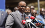 Kenyan Cabinet Secretary of Health Aden Duale speaks at a press conference in Nairobi on October 6, 2026. Photo by SIMON MAINA / AFP