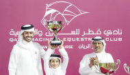 QREC Racing Manager Abdulla bin Rashid Al-Kubaisi awarded the Al Hamla Cup. 
