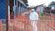 A healthcare worker is seen at an Ebola treatment center in Beni, North Kivu Province, eastern Democratic Republic of the Congo (DRC), (Xinhua)