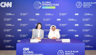 CEO of Media City Qatar Hamad Omar Al Mannai and CNN Group Senior Vice-President, General Manager for Asia-Pacific and Global Head of Productions Ellana Lee at the event yesterday.