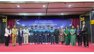 Birla Public School principal and staff members with the winning students.