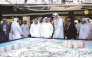 Minister of Municipality H E Abdullah bin Hamad bin Abdullah Al-Attiyah, Minister of Finance H E Ali bin Ahmed Al-Kuwari with other dignitaries touring one of the exhibition pavilions yesterday.