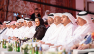 Deputy Prime Minister and Minister of State for Defence Affairs H E Sheikh Saoud bin Abdulrahman bin Hassan Al-Thani, Minister of Justice and Minister of State for Cabinet Affairs H E Ibrahim bin Ali bin Issa Al Hassan Al Mohannadi and Chairperson of Board of Directors of Qatar Leadership Centre H E Sheikha Al Mayassa bint Hamad Al Thani during the event.