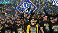 The Milwaukee Brewers celebrate during the Awards Ceremony after defeating the Tampa Bay Rays in the 2026 World Series at Tropicana Field on October 28, 2026 in St Petersburg, Florida. (Photo by ELSA / GETTY IMAGES NORTH AMERICA / Getty Images via AFP)