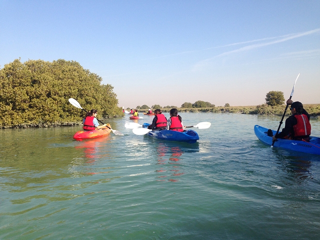 File photo of people kayaking at the mangroves belt in Al Thakira used for representation. 