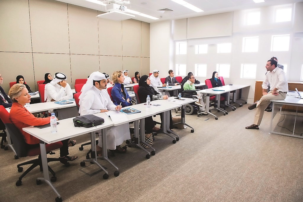 Students attending an orientation event 