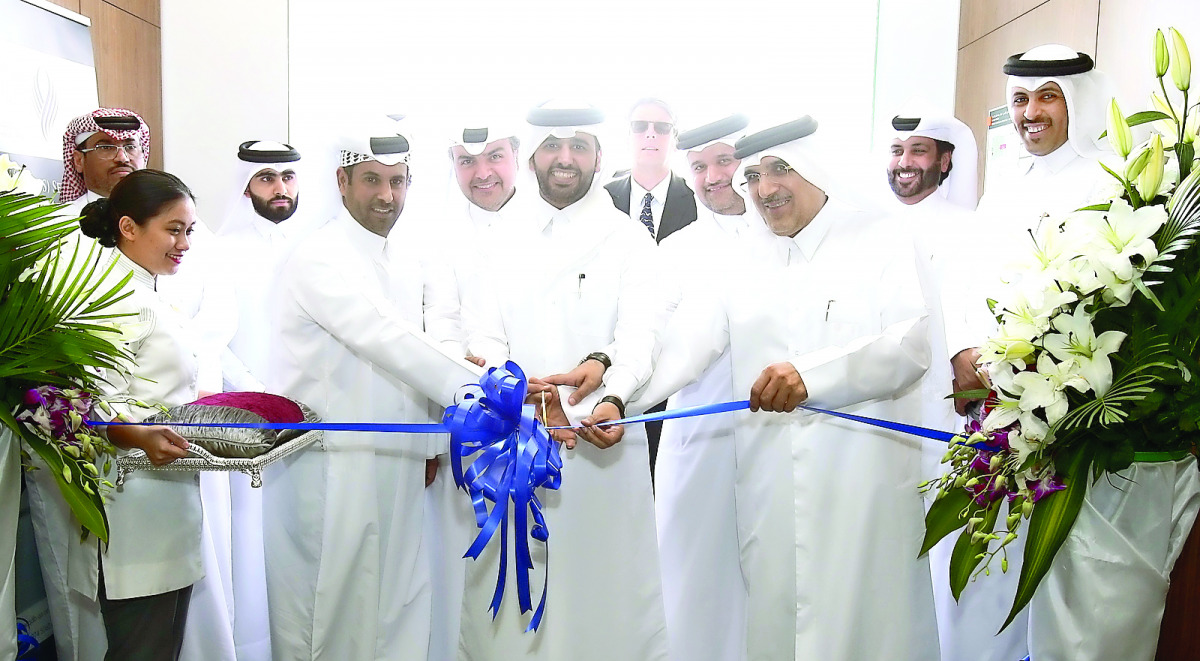 Abdulaziz bin Nasser Al Khalifa, Chief Executive Officer CEO, QDB  (centre) and other officials at the event.