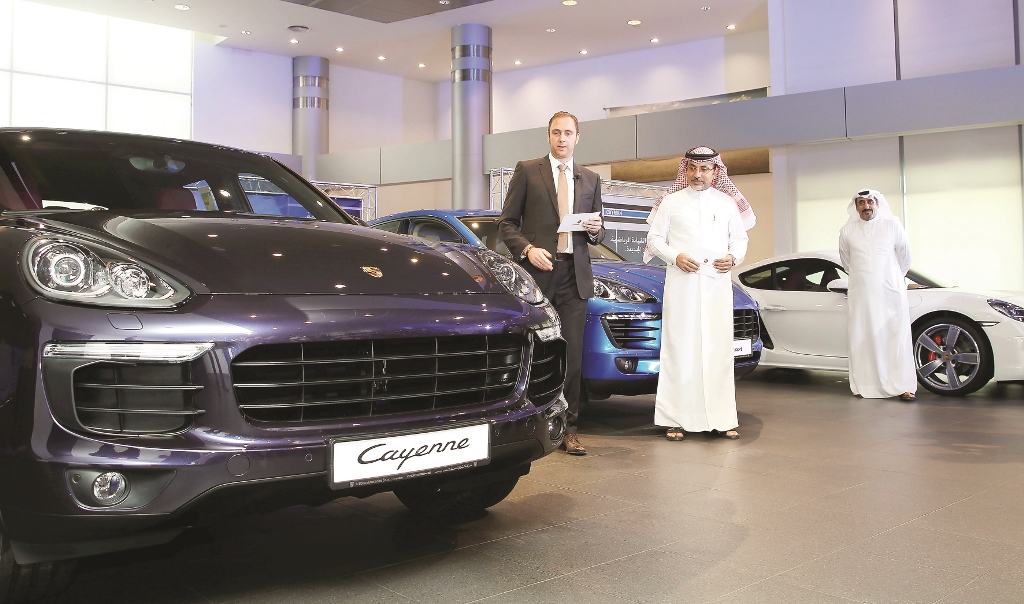 Porsche Centre Doha Chairman and CEO, Salman Al Darwish, Brand Manager at Porsche Centre Doha Ahed Dawood and Porsche Exclusive Personal Design Regional Manager PME, Torsten Horn, were present at the launch event. Qassim Rahamtullah/The Peninsula.