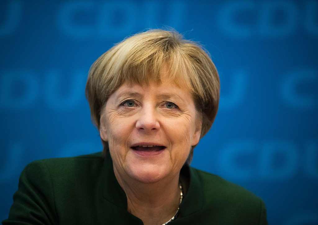 This file photo taken on October 24, 2016 shows German Chancellor Angela Merkel and leader of the Christian Democratic Union party (CDU) at the start of a leadership meeting at the party's headquarter in Berlin. AFP / Odd ANDERSEN