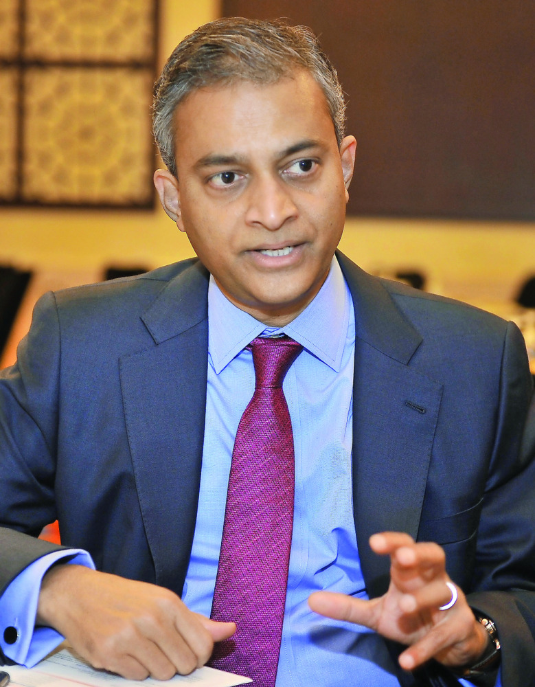Rajan Krishnan, Group Vice-President at Oracle, speaks during an interview with The Peninsula at InterContinental Hotel, yesterday.  Pic: Baher Amin / The Peninsula 