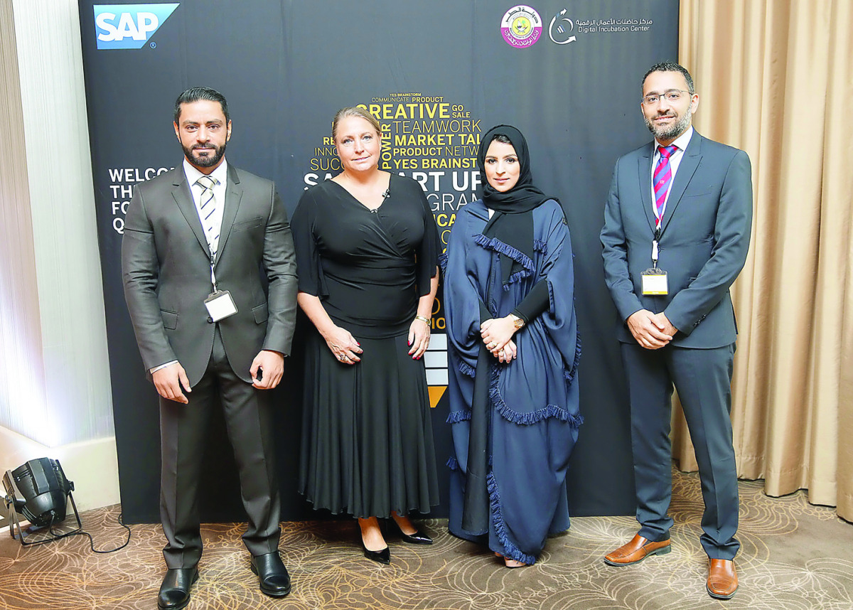FROM LEFT: Mumen Sulaiman, Director of the Startup Focus Program Mena SAP; Marita Mitschein, Senior Vice-President and Managing Director, SAP Training and development Institute; Reem Al Mansoori, Assitant Undersecretary for Digital Society Development Sec