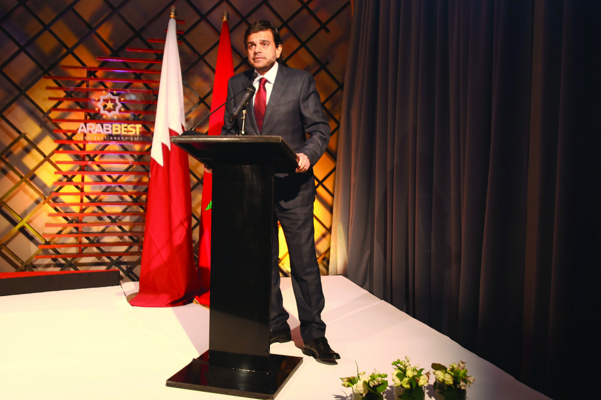 Abdulbasit Ahmed Al Shaibei, CEO of QIIB, addressing the ceremony in Marrakech, Morocco.