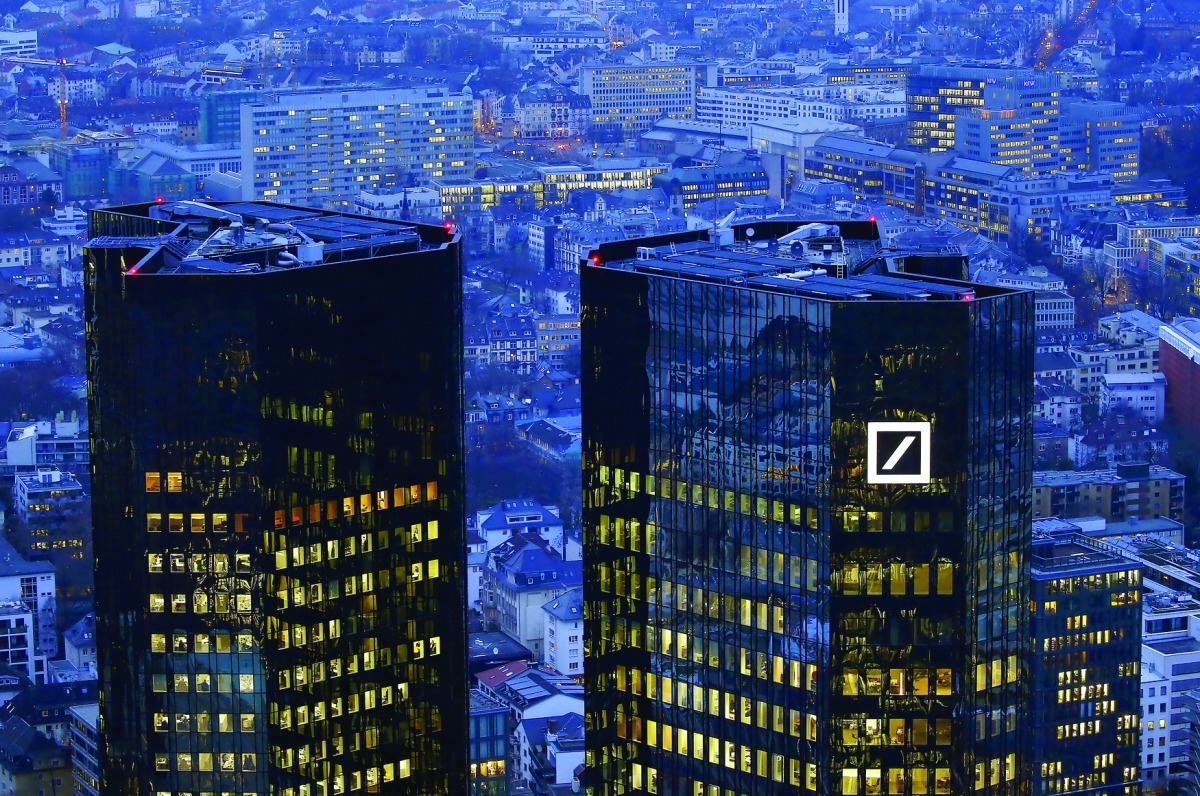 The headquarters of Deutsche Bank in Frankfurt.